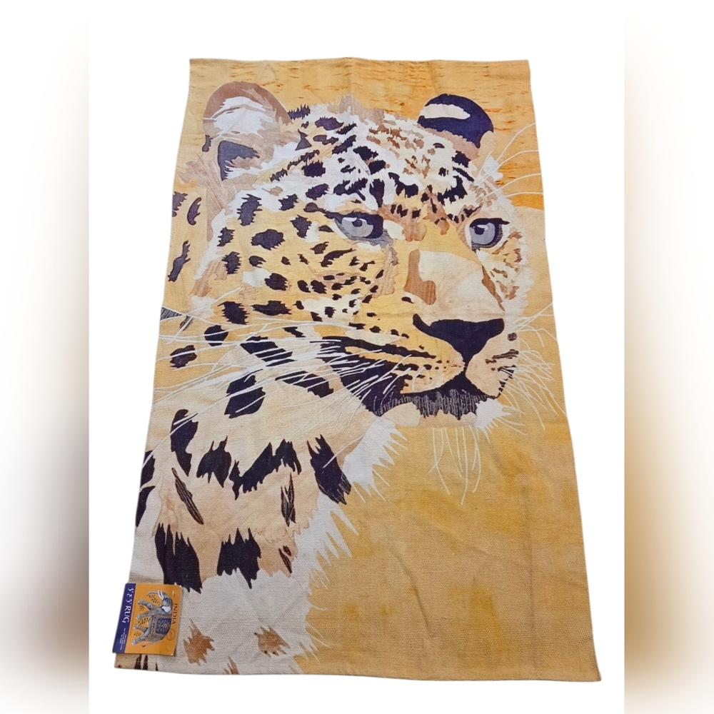 World Traveler - 3'x5' Leopard Animal Print Accent Rug Jungle Safari India Made
